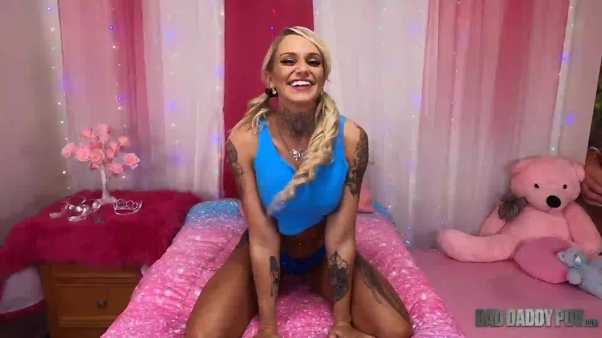 BadDaddyPOV 23 02 28 Stephanie Love Tattooed Teen Rubs Her Tight Pink Pussy XXX 1080p MP4